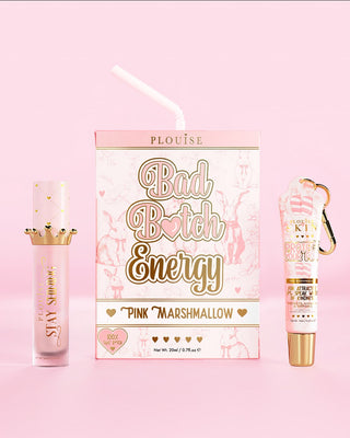 P.Louise Bad Bitch Energy Lip Duo in pink marshmallow
