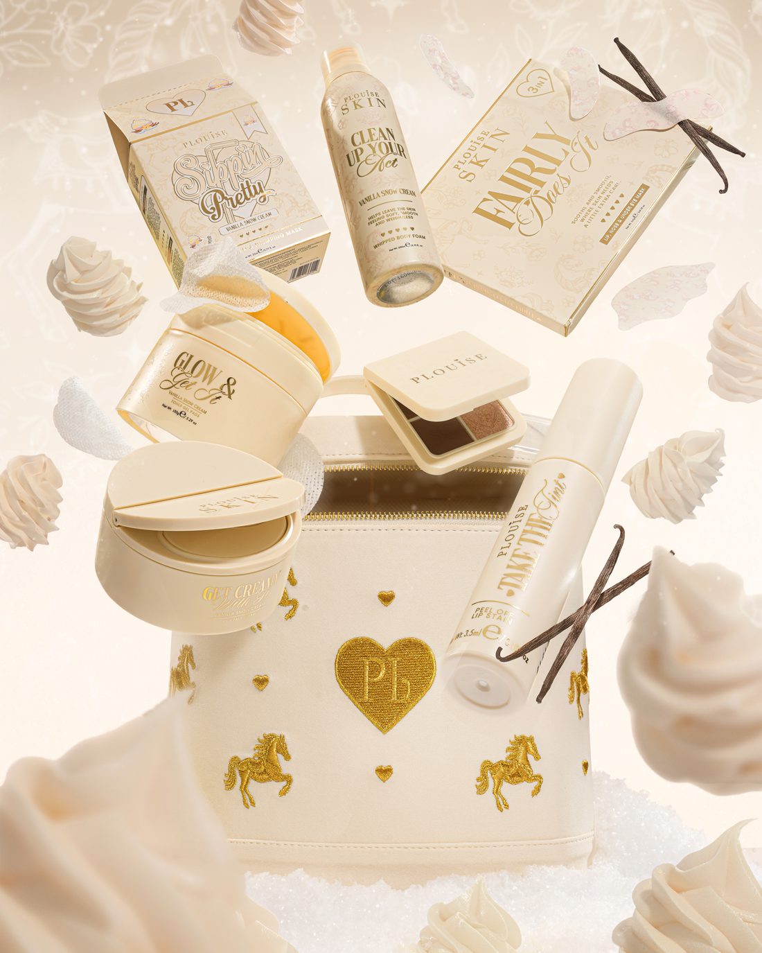The Carousel Carry 7-Piece Beauty Gift Set - Vanilla Snow Cream